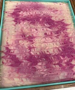 Slab of Manito Part Soap. Slab of soft pink, bright pink, and white swirled soap.